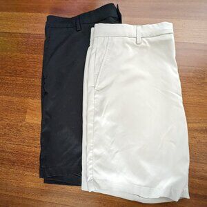 Two-Amazon Essentials Men's Bermuda Shorts-Khaki & Black-size 38-pre-owned